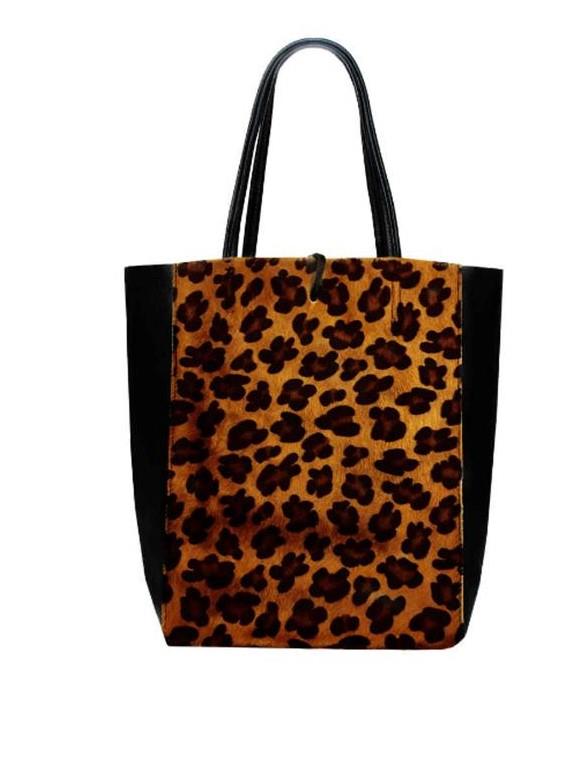 Large Tote Shopper Handbag - Cowhide - Leopard